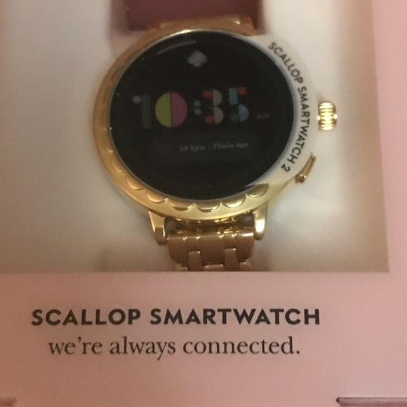 KATE ♠️ SPADE. GOLD SCALLOPED SMARTWATCH 2 -New - Picture 11 of 16